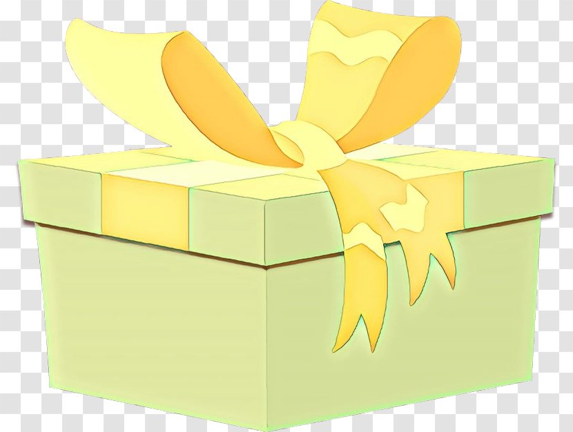 Ribbon Yellow Box Clip Art Present - Party Favor Shipping Transparent PNG