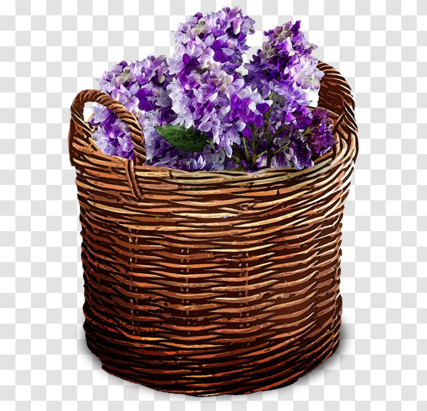 Cut Flowers Image Food Gift Baskets Download - Lilac - Flower Basket Transparent PNG