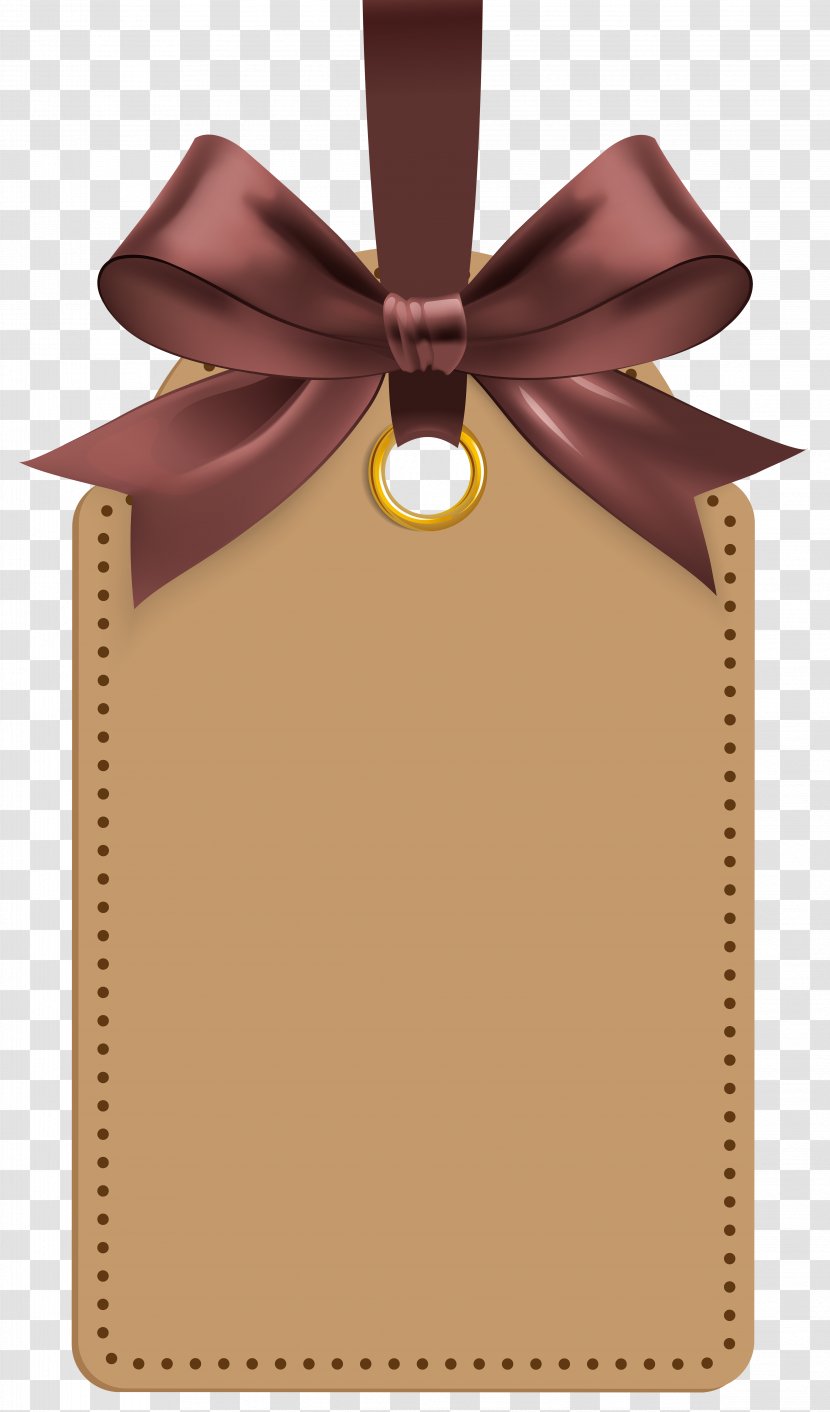 Label Clip Art - Sticker - With Brown Bow Template Image Transparent PNG