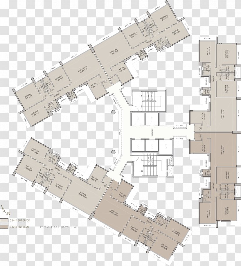 Floor Plan Oberoi Esquire House Apartment - Architecture - Copy The Transparent PNG