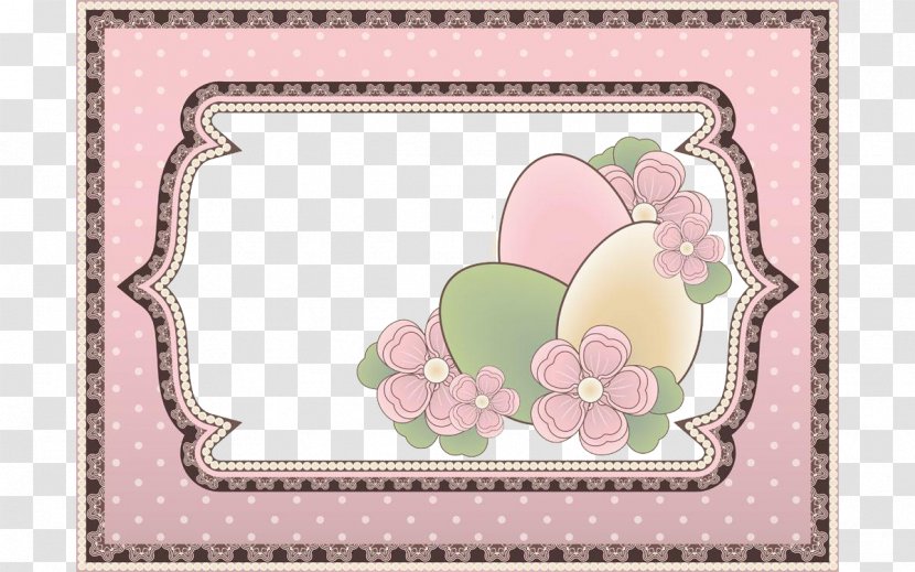 Photography Illustration - Picture Frame - Flowers Decorate The Border Of Easter Transparent PNG