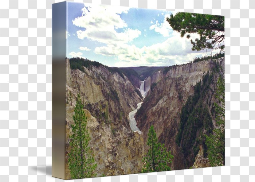 Upper Yellowstone Falls Waterfall National Park Nature Reserve Cliff - Sky Transparent PNG