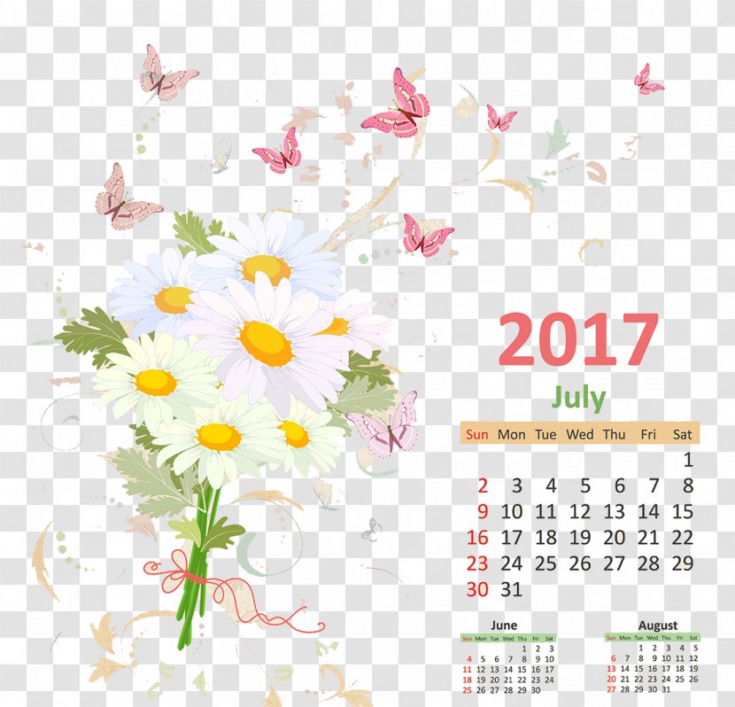 Floral Design Text Flower Petal Pattern - Calendar Transparent PNG