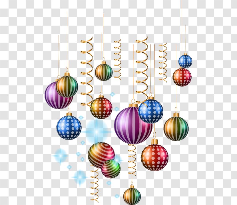Ball Christmas Ornament Clip Art - Hand-painted Bent Lanyards Pattern Transparent PNG