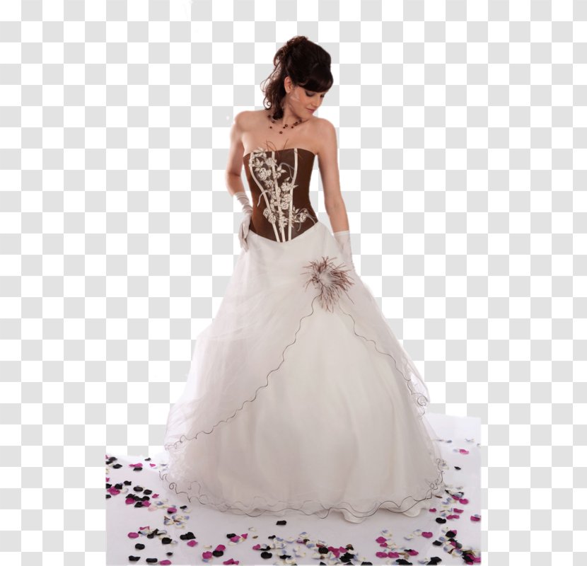 Wedding Dress Evening Gown Ivory White - Frame Transparent PNG