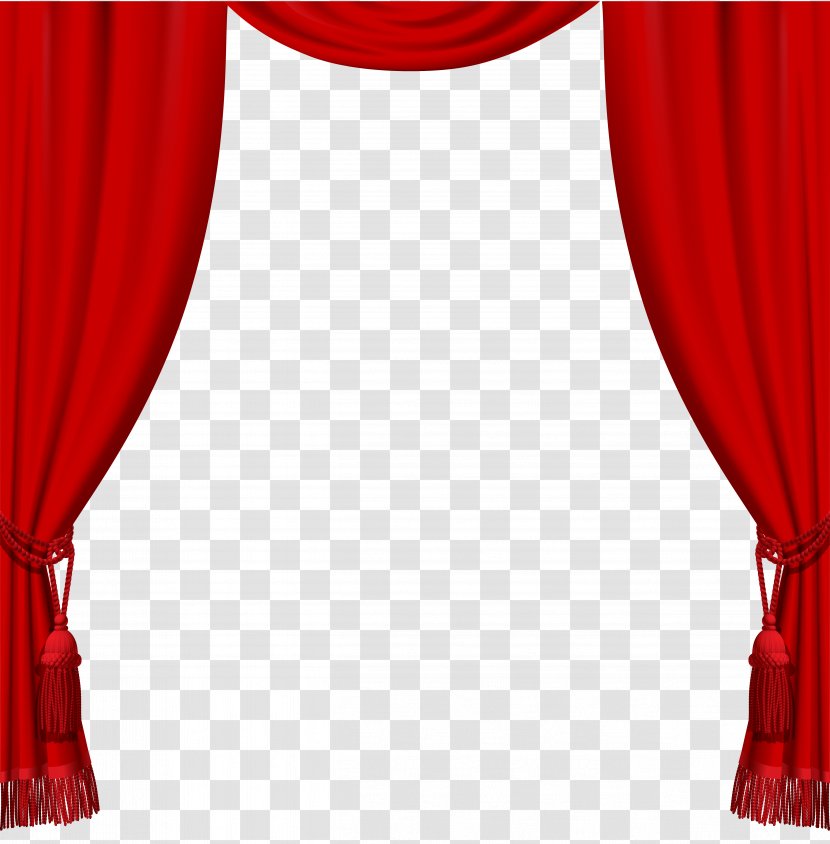 Theater Drapes And Stage Curtains - Decor - Transparent Red With Tassels Clipart Transparent PNG