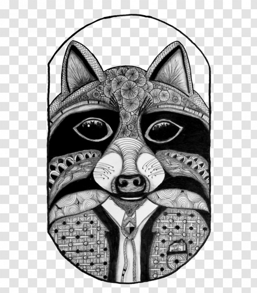 Snout Dog Drawing /m/02csf Canidae - Like Mammal - Hand-painted Raccoon Transparent PNG
