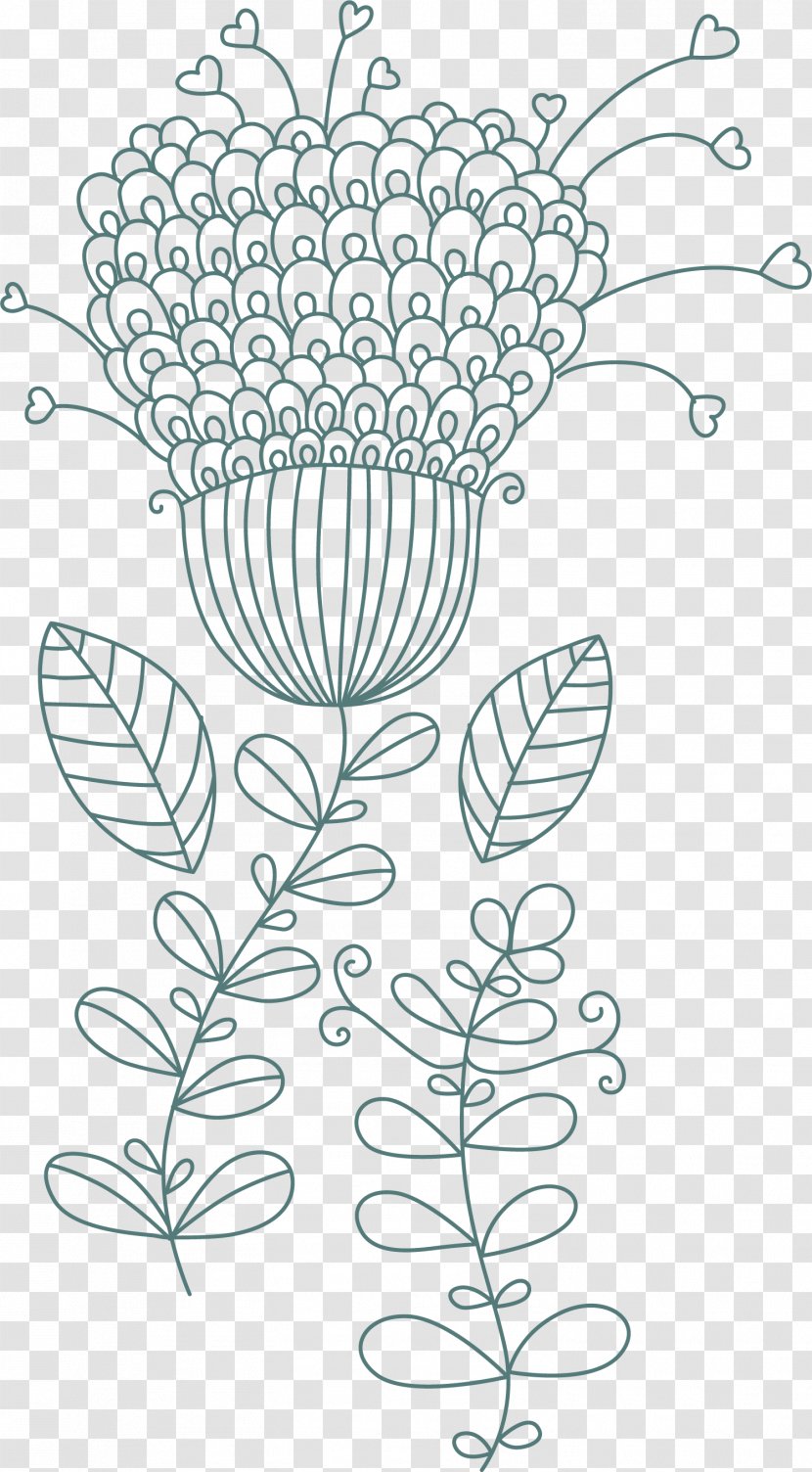 Green Flower Gratis - Flowering Plant - Hand Painted Flowers Transparent PNG