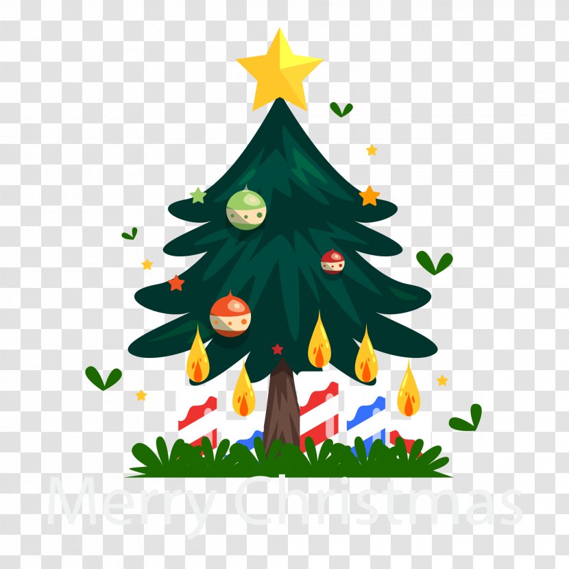 Christmas Tree Illustration Day Vector Graphics Santa Claus - Interior Design - App Transparent PNG