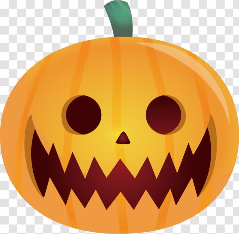 Jack-o-Lantern Halloween Carved Pumpkin - Orange - Vegetable Fruit Transparent PNG