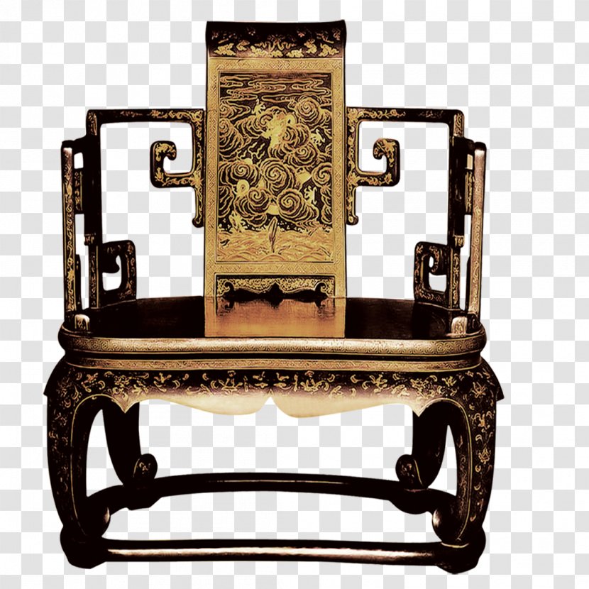 Emperor Of China Table Chair Throne - Chinese Dragon - Creative Armchair Transparent PNG