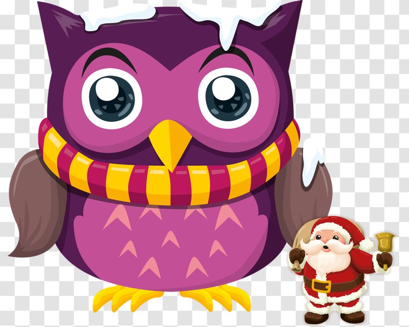 Christmas Owls - Bird Of Prey - Purple Transparent PNG