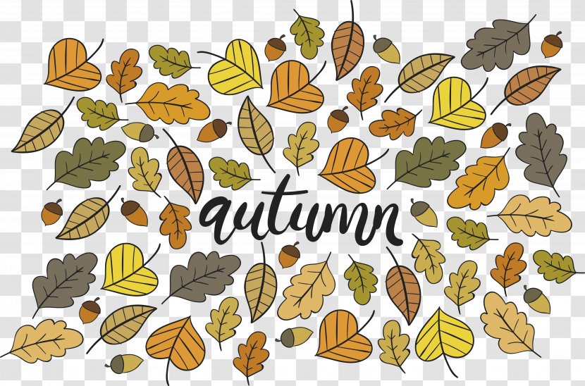 Autumn Leaf Poster - Pollinator - Cartoon Leaves Transparent PNG