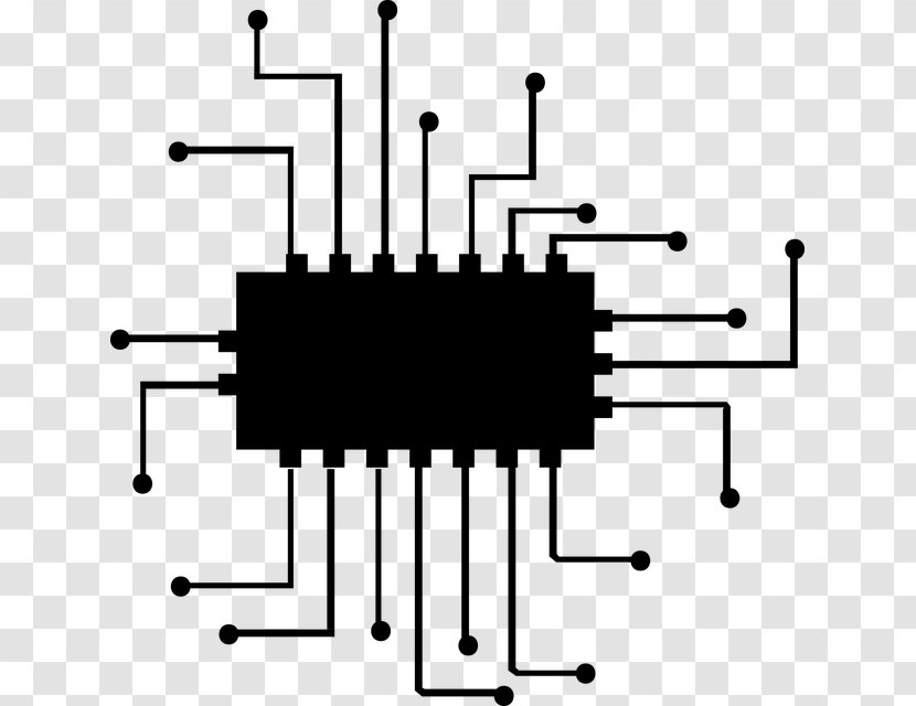 Vector Graphics Integrated Circuits & Chips Clip Art Illustration - Diagram - Circuit Component Transparent PNG