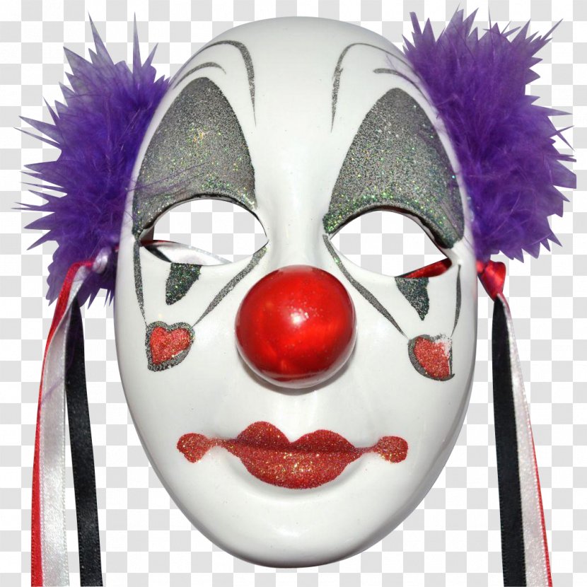 Clown Mask Joker Masquerade Ball Face - Evil - Shopping Carnival Transparent PNG
