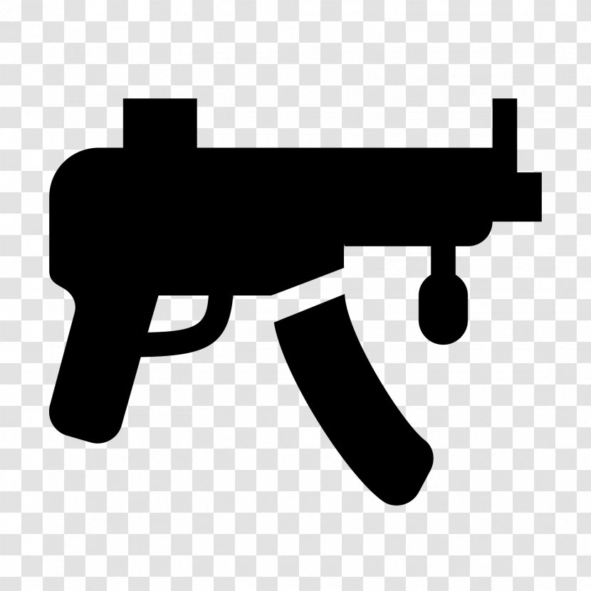 Submachine Gun Firearm - Silhouette - Cartoon Transparent PNG