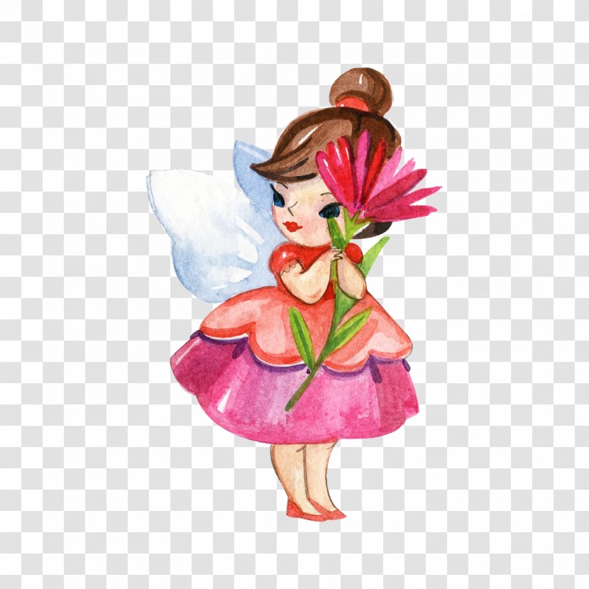 Disney Fairies Fairy Watercolor Painting Cartoon - Flower - Vector Transparent PNG