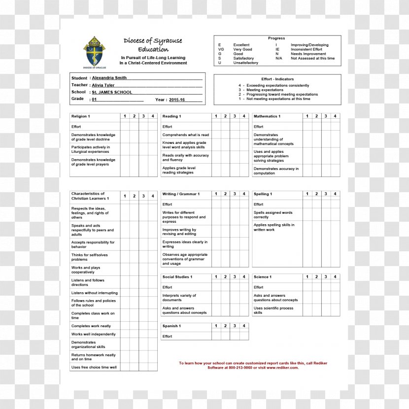 Elementary School Student Report Card Grading In Education Transparent PNG