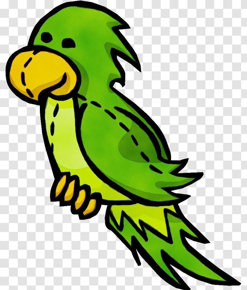 Bird Green Parrot Beak Parakeet - Budgie Transparent PNG