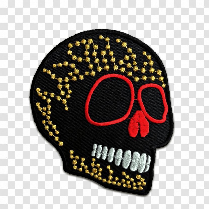 Skull Embroidered Patch Totenkopf Biker Font - Glass Transparent PNG