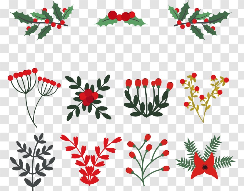 Winter Clip Art - Flora - 11 Kinds Of Flowers Transparent PNG