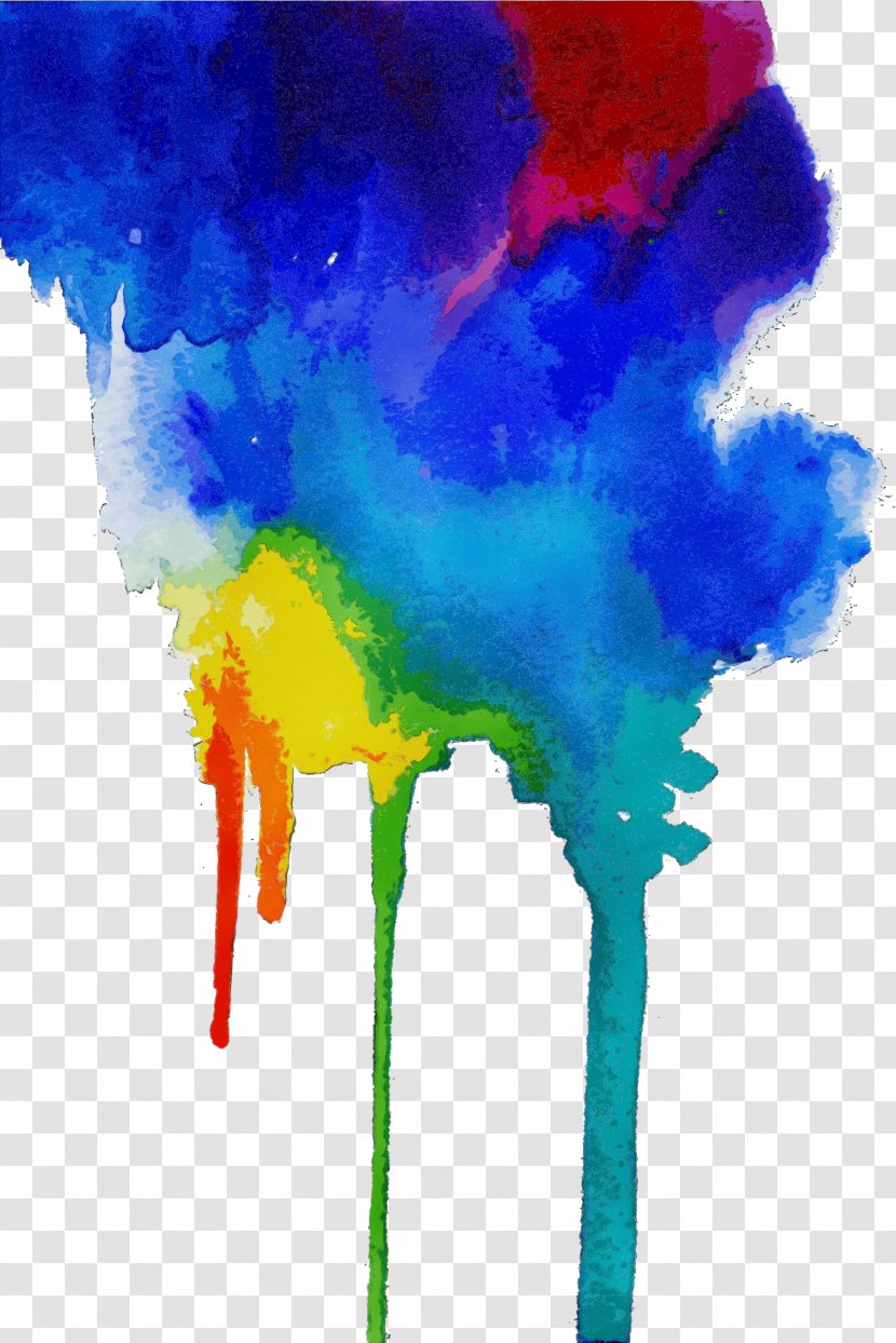 Watercolor Paint Electric Blue Acrylic Child Art - Painting Transparent PNG