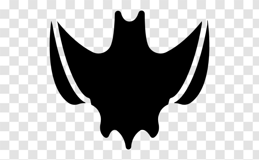 Black Silhouette White Leaf Clip Art - Bat Transparent PNG