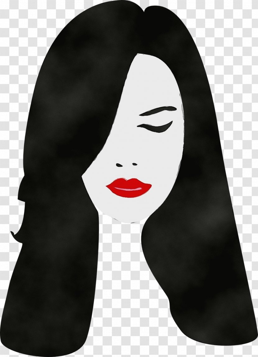 Face Black Hair Lip Nose - Headgear - Neck Transparent PNG