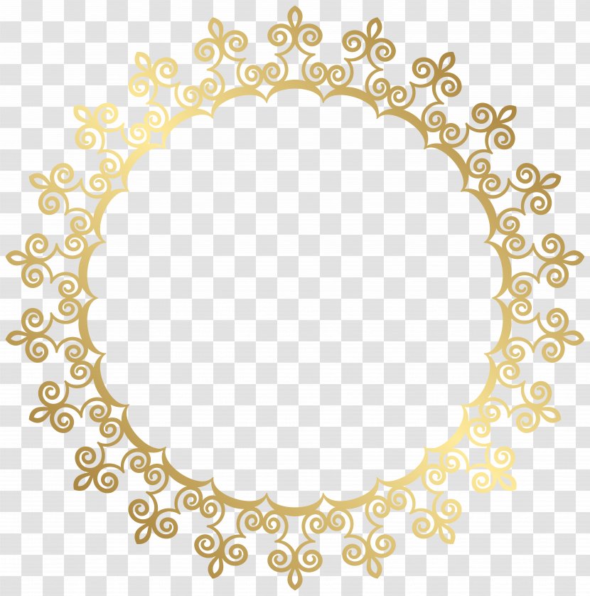 Clip Art - Point - Round Gold Border Frame Transparent Image Transparent PNG