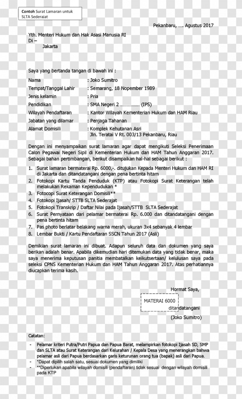 Cover Letter Paper Business Ministry Of Law And Human Rights - Document - Screenshot Transparent PNG