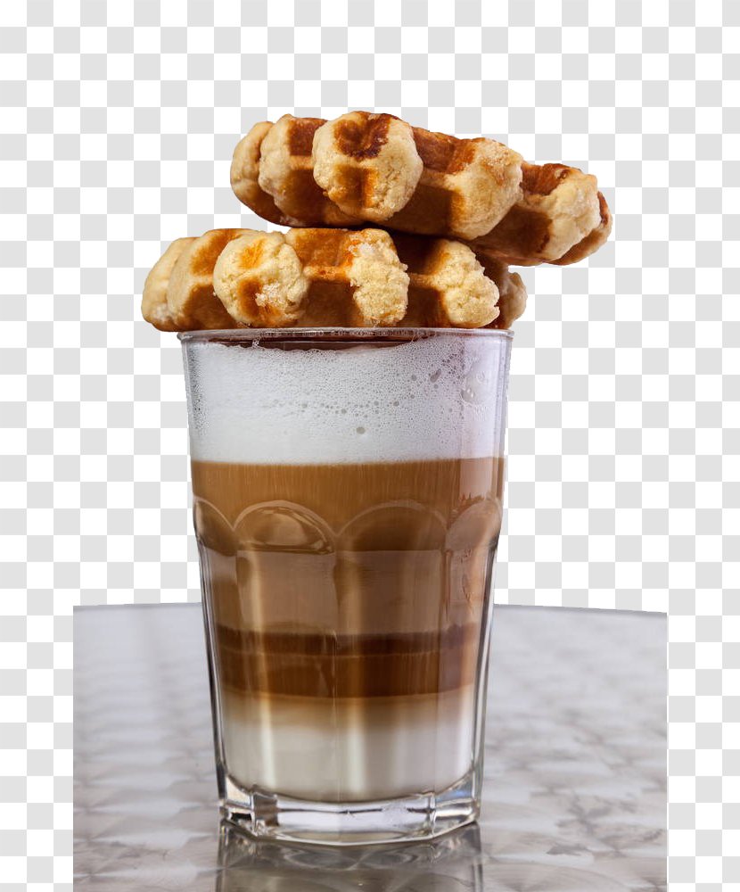 Latte Macchiato Coffee Affogato Cappuccino - Caramel Ma Qiduo And Bread Transparent PNG