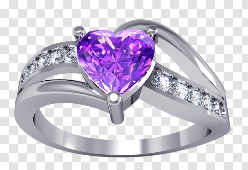 Amethyst Engagement Ring Gemstone Purple Transparent PNG
