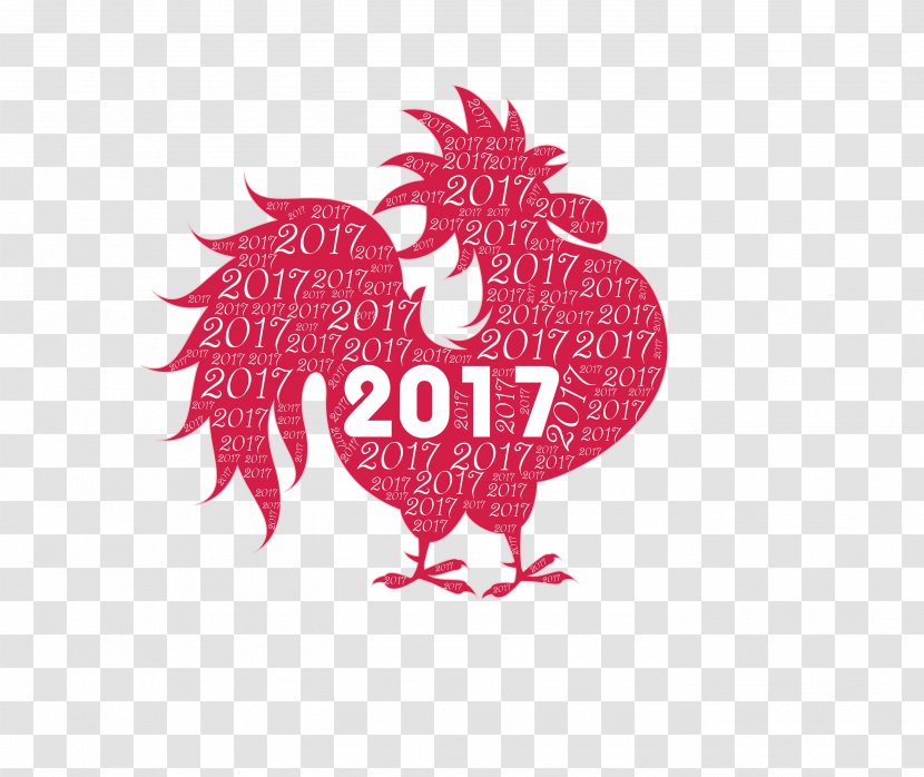 Chinese New Year Rooster Years Day Card - Calendar - 2017 Of The Silhouette Material Transparent PNG