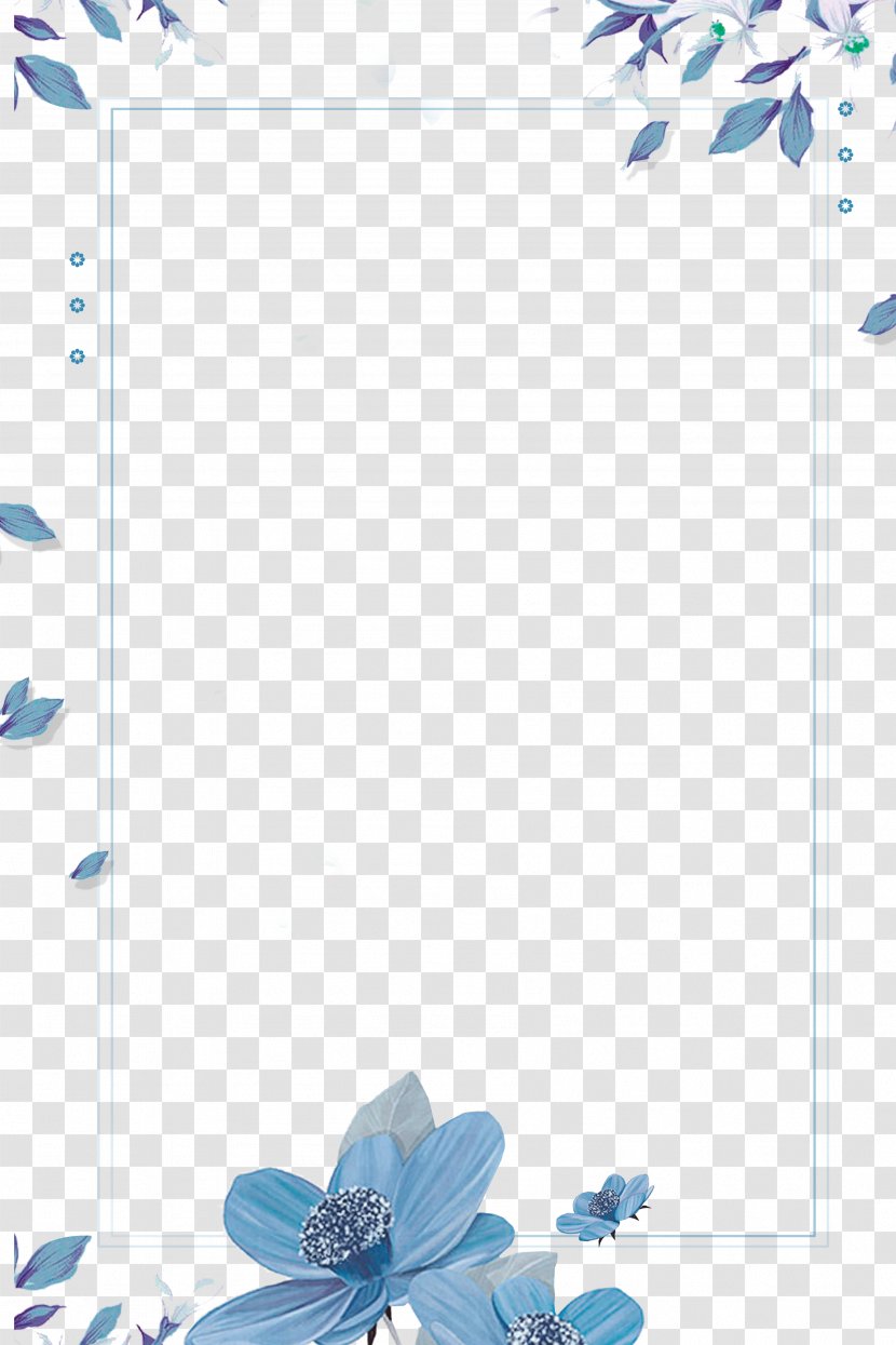 Blue - Ppt - Hand Painted Clear Borders Transparent PNG