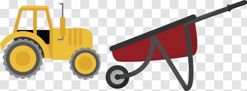 Tractor Yellow Agriculture Euclidean Vector - Wheel Transparent PNG