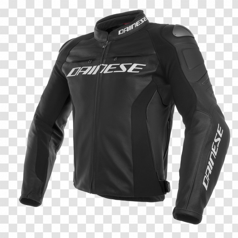 Leather Jacket Dainese Motorcycle Clothing - Black - Cowhide Transparent PNG