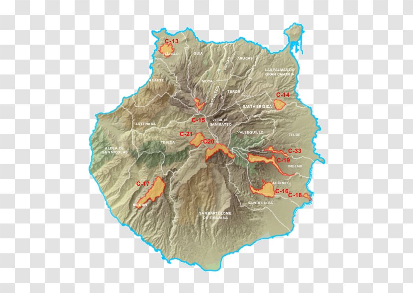 Bandama Caldera Map Jardín Botánico Canario Viera Y Clavijo San Bartolomé De Tirajana - Location - Natural Monument Transparent PNG