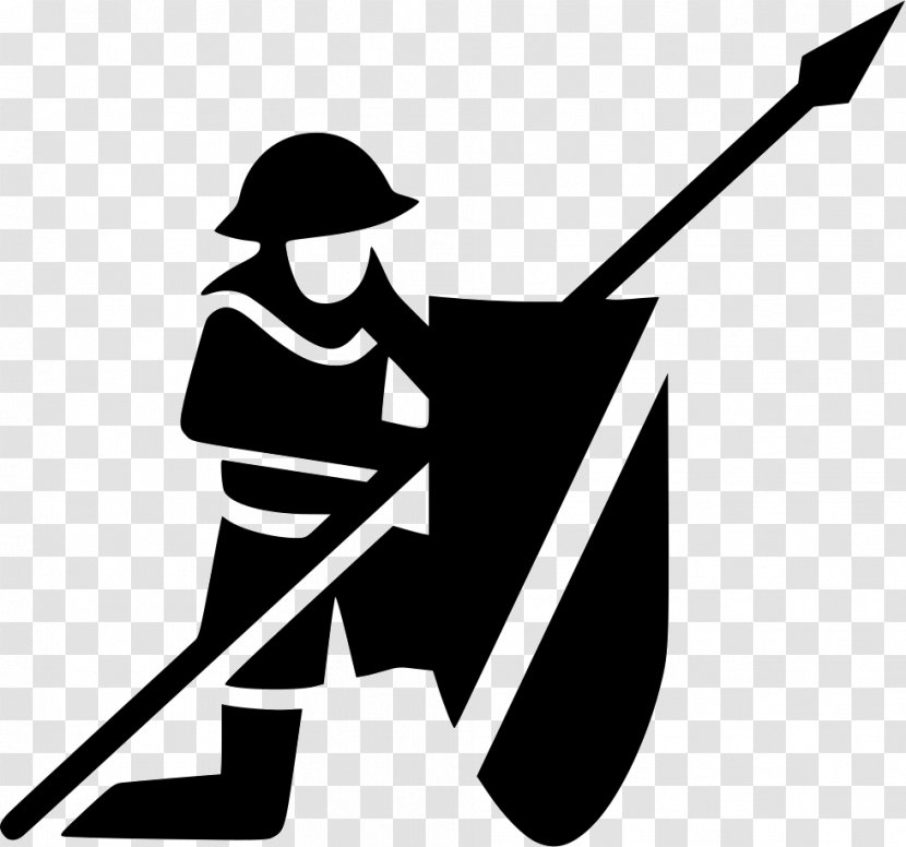 Knight Infantry Clip Art - Black And White Transparent PNG