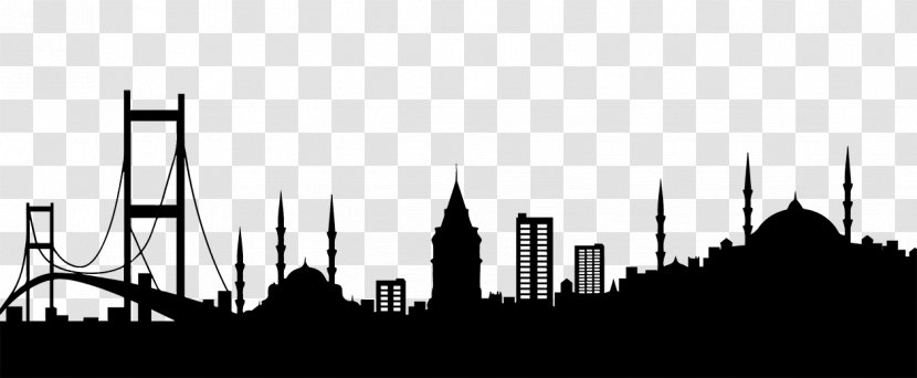 Bosphorus Metro Suites Taksim Skyline Silhouette Clip Art - Monochrome Photography Transparent PNG