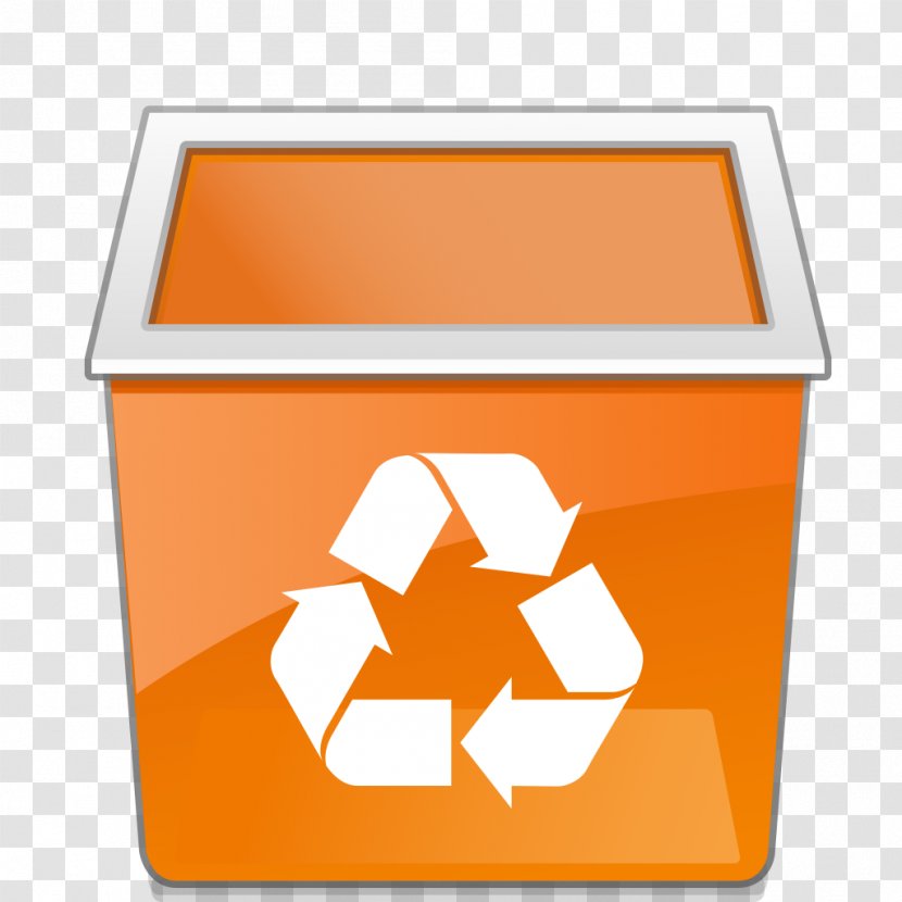 Recycling Symbol Bin Paper - Orange - Trash Can Transparent PNG