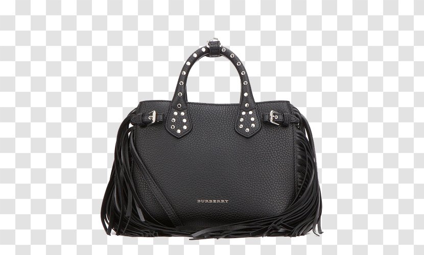 Handbag Burberry Leather Designer Satchel - BURBERRY Black Tassel Transparent PNG