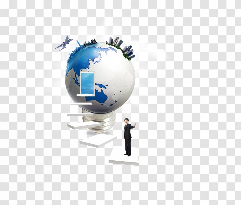 Earth Science And Technology - Globe - Creativity Figure Climbing Ahead Transparent PNG