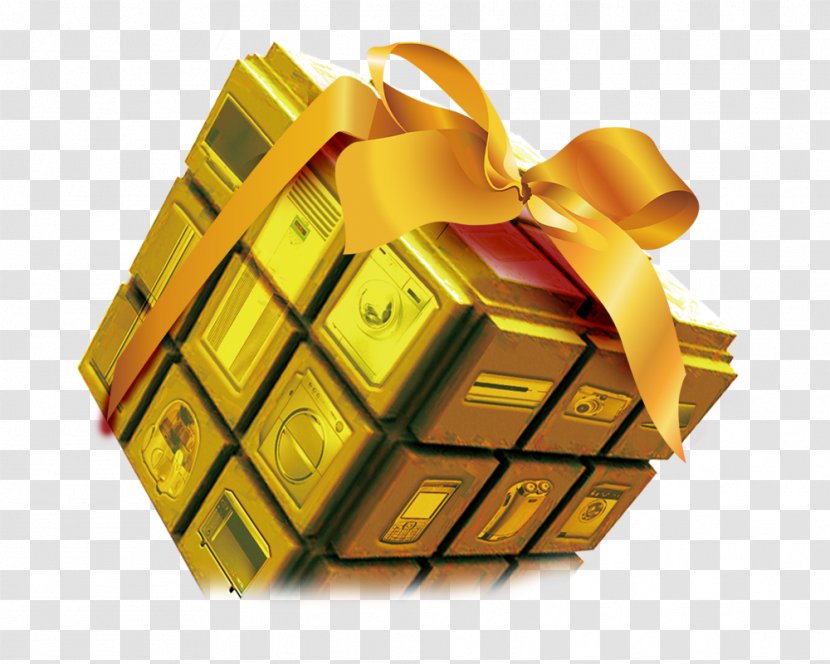 Rubiks Cube Gold - Yellow - Golden Transparent PNG