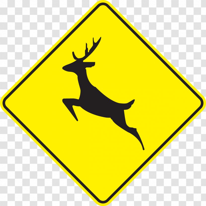 Traffic Sign Deer Road Symbol - Animal Transparent PNG
