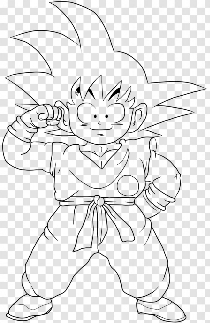 Goku Gohan Line Art Trunks Majin Buu - Silhouette Transparent PNG
