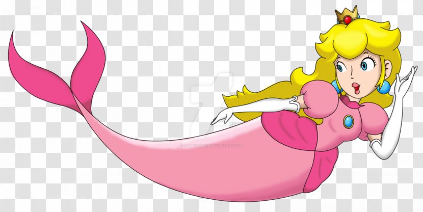 Super Princess Peach Mermaid Rosalina Daisy - Silhouette - Cute Transparent PNG