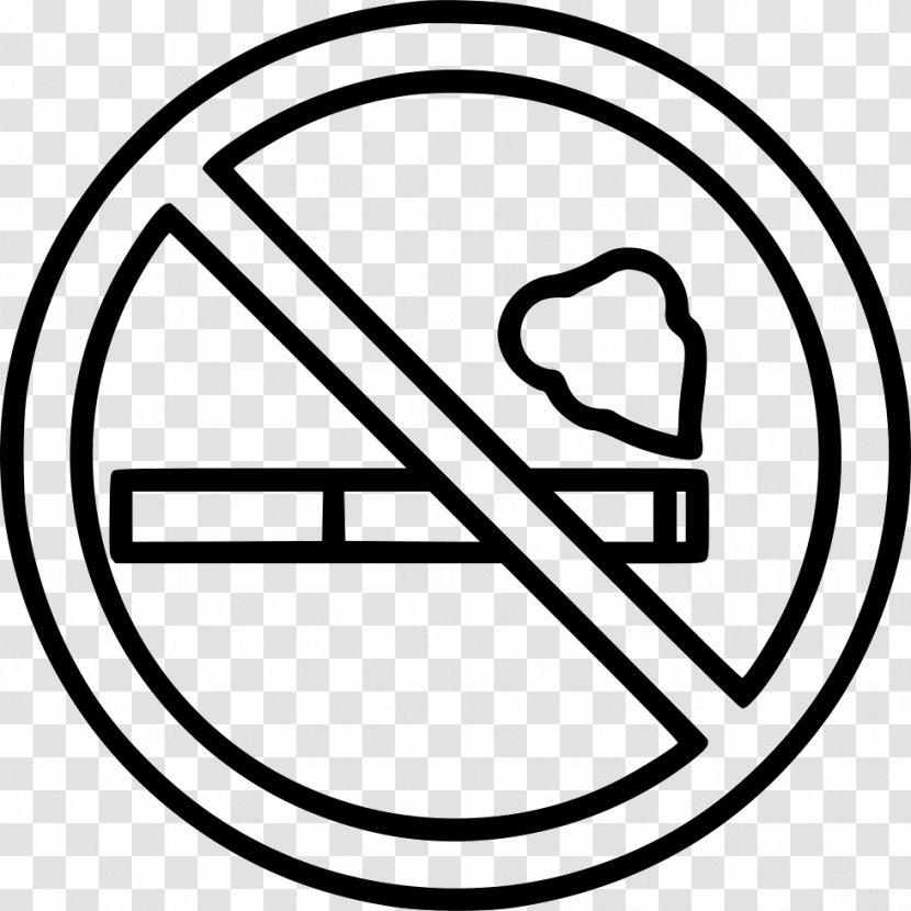 Clip Art - Heart - Black And White No Smoking Sign Transparent PNG