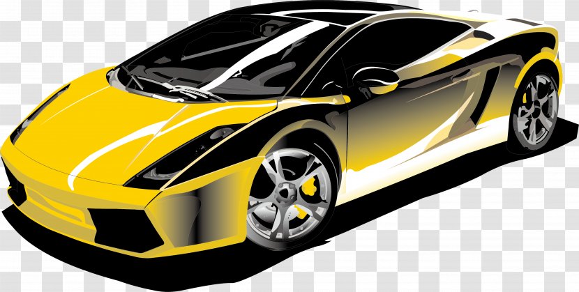 Sports Car Lamborghini Gallardo Vector Motors Corporation - Yellow Cartoon Transparent PNG