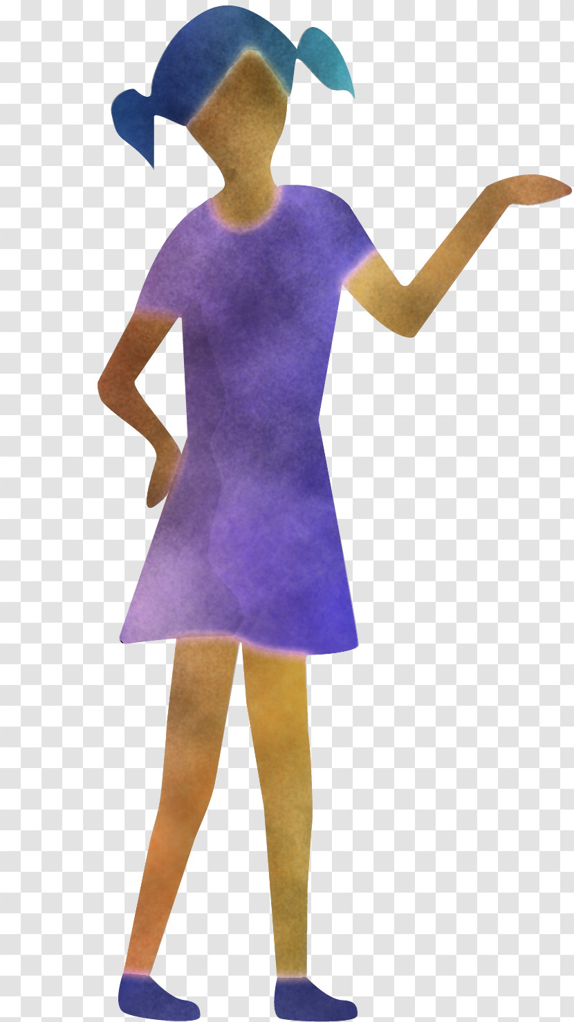Clothing Purple Standing Violet Dress Transparent PNG