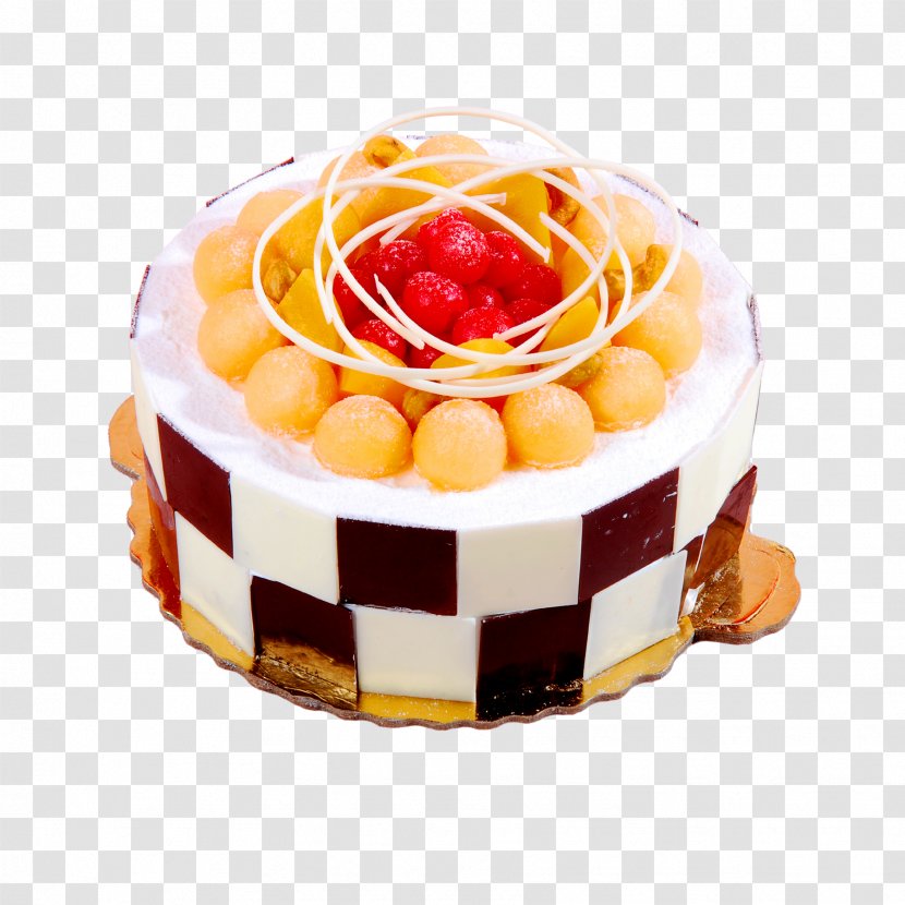 Birthday Cake Shortcake Pastry Dessert - Melon Balls Chocolate Transparent PNG